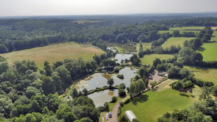 Fishing lakes and buildings