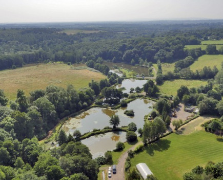 Fishing lakes and buildings