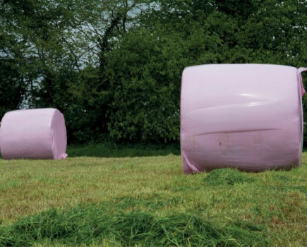 Pink bales in aid of breast cancer charity